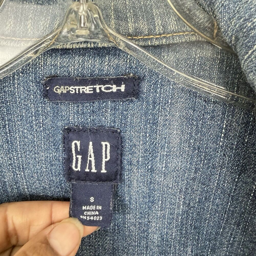 Gap Womens Stretch Denim Jean Jacket Y2K Size Small Vintage Trucker - Picture 8 of 16